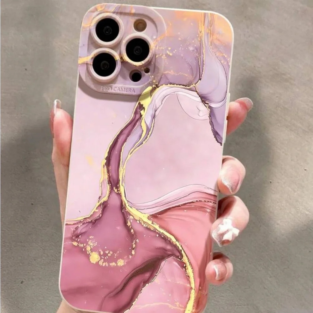 ⚠️Clearance iPhone 15/Pro/Pro Max Pink Marble Phone Case
